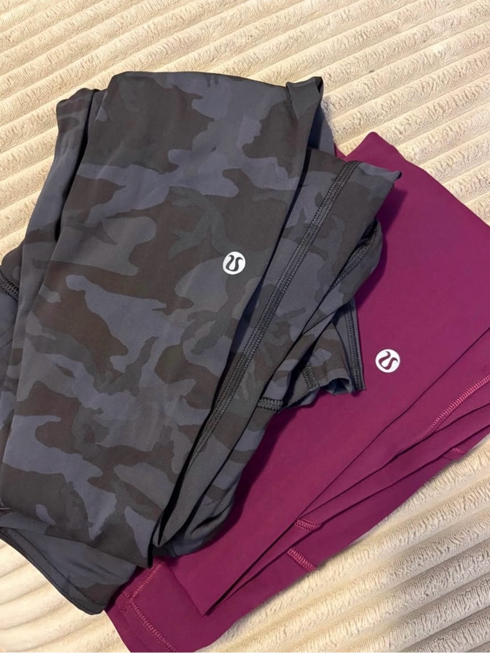 lululemon athletica Black Camo & Plum High-Rise Leggings Duo